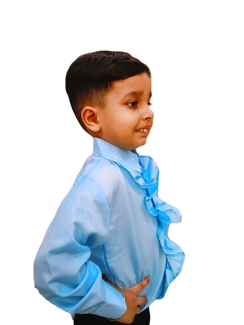 BookMyCostume Blue Frills Shirt Kids Fancy Dress Costume